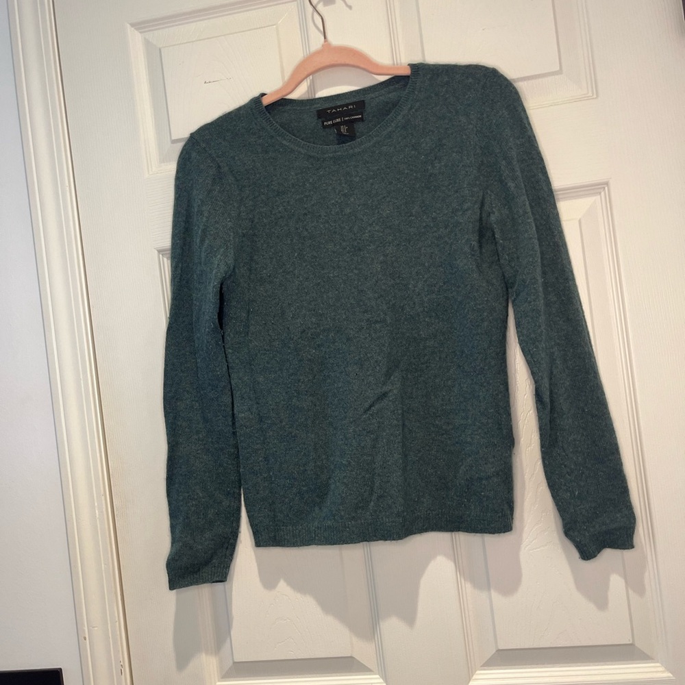 Tahari Teal/Green Women's Crew Neck Sweater - S